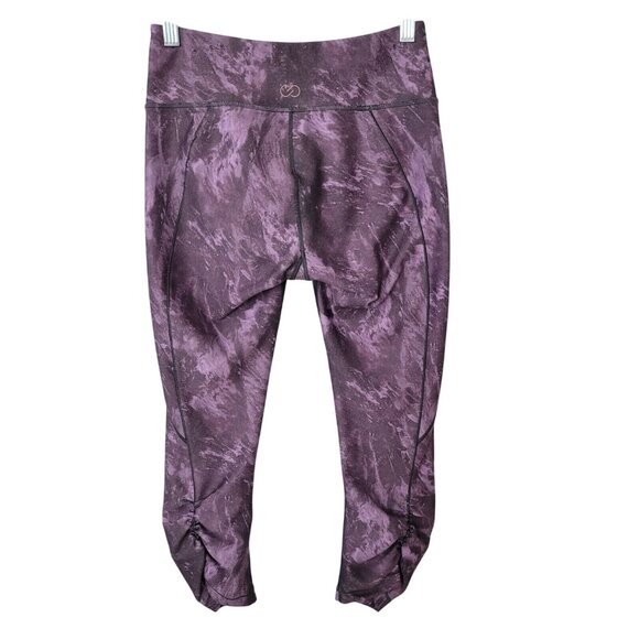 Calia by Carrie Underwood Leggings Womens Size XS Purple Rouched Cropped Workout - Picture 2 of 7